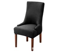 JHOMHF Set di 1/2/4/6 Coprisedie Elasticizzati con Braccioli Coprisedie da Pranzo con Schienale Ad Ala Lavabili for Banchetti Decorazioni for Hotel E Casa(Black,1 Set)