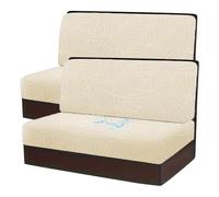 JHOMHF Set di Fodere Cuscini da dinette for Camper 2/4 Fogli in Jacquard Elasticizzato Impermeabili for Camper Auto roulotte divanetti di Ricambio Protezioni sedili(Beige,4pcs)