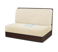 JHOMHF Set di Fodere Cuscini da dinette for Camper 2/4 Fogli in Jacquard Elasticizzato Impermeabili for Camper Auto roulotte divanetti di Ricambio Protezioni sedili(Beige,2pcs)