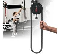 JHOMHF Sistema di Cavi con Puleggia Portatile Endless Rope Trainer con Resistenza Regolabile for Allenamento Completo del Corpo in Palestra for Presa Braccia Schiena E Coordinazione(Red)