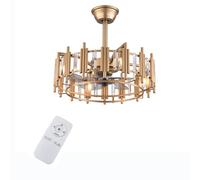 JHOMHF Ventilatore da soffitto con Luce, Telecomando Ventilatore Industriale in Metallo a Basso Profilo Timer 6 velocità Motore Silenzioso Moderno lampadario for Camera Letto