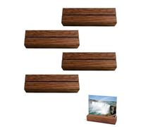 JHOSFA 4 Pezzi Porta Della Carta in Legno, Supporto per Tavolo, Supporto per Cartolina, Supporto in Legno, Supporto per Card di Menu, Supporto per Foto per Matrimoni (10 x 3 x 2cm)