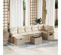 JHQHSM 8 pezzi Set di divano da giardino con cuscino beige polyrattan PE intrecciato, sacchetto impermeabile, rivestimento rimovibile modulare per mobili esterni **Dichiarazione di ottimizzazione:** 1