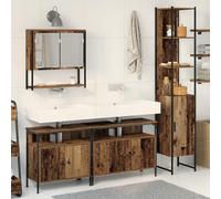 JHQHSM Antico bagno lavabo mobile base con bacino integrato stile rustico freestanding legno massello metallo molto spazio superficie resistente agli agenti atmosferici durevole funzionale