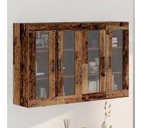 JHQHSM Armadi a muro in legno vecchio 2 pezzi 69,5 x 34 x 90 cm con superficie in legno rustico e otto ampi ripiani da incasso per una conservazione ottimale ed elegante