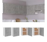JHQHSM Armadi Sospesi da Cucina Lyon 2 Pezzi Grigio Cemento 50x31x60 cm con Ante, Ripiani Regolabili per Ottimizzazione Spazio, Mobile Contenitore Resistente e Funzionale