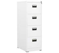 JHQHSM Armadio Classificatore Bianco in Acciaio con 4 Cassetti e Serratura per Ufficio, Archivio Moderno Compatto 46x62x133 cm, Design Resistente per Organizzazione Documenti A4