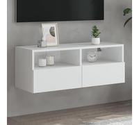 JHQHSM Armadio da parete per TV, bianco, 80 x 30 x 30 cm, in legno con ripiano e scomparto per l'organizzazione dello spazio, materiale durevole resistente all'umidità, montaggio a parete
