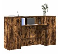 JHQHSM Banco Reception, Scrivanie Tavolo da Lavoro Scrivania da Ufficio Desk Scrivania Adatto per Ufficio Soggiorno Cliniche mediche Hall di hotel Rovere Fumo 180x50x103,5cm in Legno Multistrato