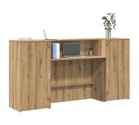 JHQHSM Banco Reception, Scrivanie Tavolo da Lavoro Scrivania da Ufficio Desk Scrivania Adatto per Ufficio Soggiorno Cliniche mediche Hall di hotel Rovere Artigianale 200x50x103,5cm in Truciolato