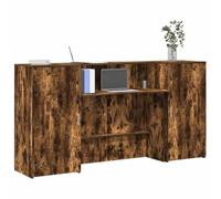 JHQHSM Banco Reception, Scrivanie Tavolo da Lavoro Scrivania da Ufficio Desk Scrivania Adatto per Ufficio Soggiorno Cliniche mediche Hall di hotel Rovere Fumo 200x50x103,5cm in Legno Multistrato