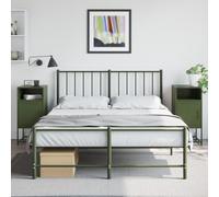 JHQHSM Comodini 2 pz, Comodino Camera da letto Bedside table Comodino notte Tavolino da letto Armadietto Adatto per Camera da letto Soggiorno Studio Verde Oliva 36x39x78 cm in Acciaio