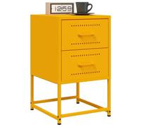 JHQHSM Comodini 2 pz, Comodino Camera da letto Bedside table Comodino notte Tavolino da letto Armadietto Adatto per Camera da letto Soggiorno Studio Giallo Senape 36x39x60,5 cm in Acciaio
