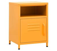 JHQHSM Comodini 2 pz, Comodino Tavolini da salotto Comodini Camera da letto Mobile Camera da letto Comodino notte Adatto per Dormitorio Studio Soggiorno Giallo Senape 35x35x51 cm in Acciaio