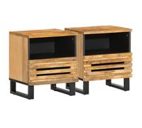 JHQHSM Comodini 2pz, Comodino Camera da letto Bedside table Comodino notte Tavolino da letto Armadietto Adatto per Camera da letto Soggiorno Studio 40x34x46 cm in Legno Massello di Mango