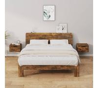 JHQHSM Comodini a Muro 2 pz, Comodino Bedside table Mobile Camera da letto Tavolino da letto Comodino Sospeso Adatto per Soggiorno Studio Dormitorio Camera da letto Rovere Fumo 34x30x20 cm