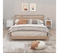 JHQHSM Comodini a Muro 2 pz, Comodino Camera da letto Bedside table Comodino Sospeso Armadietto Tavolino da letto Adatto per Soggiorno Studio Camera da letto Dormitorio Bianco Lucido 50x30x47 cm