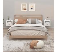 JHQHSM Comodini a Muro 2 pz,Comodino Camera da letto Bedside table Comodino Sospeso Armadietto Tavolino da letto Adatto per Soggiorno Studio Camera da letto Dormitorio Bianco Lucido 50x36x40 cm