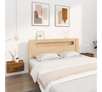 JHQHSM Comodini a Muro 2 pz, Comodino Camera da letto Bedside table Comodino Sospeso Armadietto Tavolino da letto Adatto per Soggiorno Studio Camera da letto Dormitorio Rovere Marrone 50x36x25 cm