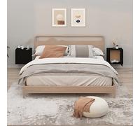 JHQHSM Comodini a Muro 2 pz, Comodino Camera da letto Bedside table Comodino Sospeso Armadietto Tavolino da letto Adatto per Soggiorno Studio Camera da letto Dormitorio Nero 50x30x47 cm