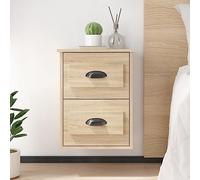 JHQHSM Comodini a Parete 2 pz, Comodino Camera da letto Comodino Sospeso Tavolino da letto Bedside table Adatto per Camera da letto Dormitorio Soggiorno Studio Rovere Sonoma 41,5x36x53 cm