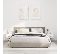 JHQHSM Comodini a Parete 2 pz, Comodino Camera da letto Tavolino da salotto Comodino Sospeso Tavolino da letto Bedside table Adatto per Camera da letto Soggiorno Studio Bianco Lucido 41,5x36x28 cm