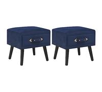 JHQHSM Comodini Blu 2 pz, Comodino Mobile Camera da letto Comodini Camera da letto Tavolino da letto Cassettiera Mobiletto basso Adatto per Soggiorno Dormitorio 40x35x40 cm in Velluto