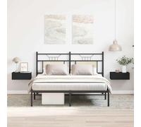 JHQHSM Comodini Pensili 2pz, Mobile camera da letto Tavolino da letto Comodino notte Comodini sospesi Adatto per Soggiorno Studio Dormitorio Neri 40x30x15 cm in Legno Multistrato