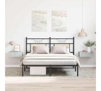 JHQHSM Comodini Pensili 2pz, Mobile camera da letto Tavolino da letto Comodino notte Comodini sospesi Adatto per Soggiorno Studio Dormitorio Grigio Cemento 40x30x15 Legno Multistrato