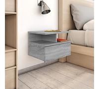 JHQHSM Comodini Pensili Grigio Sonoma 2pz, Comodini sospesi Mobile camera da letto Tavolino da letto Comodino notte Adatto per Dormitorio Soggiorno Studio 40x31x27cm Legno Multistrato