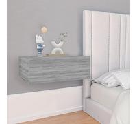 JHQHSM Comodini Pensili Grigio Sonoma 2pz, Mobile camera da letto Tavolino da letto Comodino notte Comodini sospesi Adatto per Soggiorno Studio Dormitorio 40x30x15cm Legno Multistrato