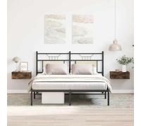 JHQHSM Comodini Pensili Rovere Fumo 2pz, Mobile camera da letto Tavolino da letto Comodino notte Comodini sospesi Adatto per Soggiorno Studio Dormitorio 40x30x15 cm Legno Multistrato