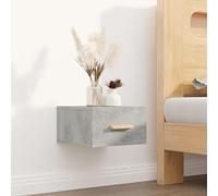 JHQHSM Comodino a Muro, Comodino Sospeso Comodino Bedside table Mobile Camera da letto Tavolino da letto Adatto per Camera da letto Soggiorno Studio Dormitorio Grigio Cemento 35x35x20 cm