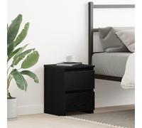 JHQHSM Comodino moderno con cassetti in rovere nero, 30 x 30 x 40 cm, in legno massello per camera da letto, due cassetti, design contemporaneo, pratico tavolino