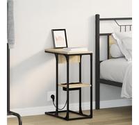 JHQHSM Comodino Sonoma rovere 41,5 x 26 x 60,5 cm, materiale in legno dal design moderno e spaziosi ripiani per lo spazio, pratico ripiano e gestione dei cavi integrata,