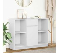 JHQHSM Credenza con cassetto, bianco, 101 x 35 x 76 cm, in legno di legno, organizer per porte, ripiani durevoli, versatili, soggiorno, sala da pranzo, casa e ufficio