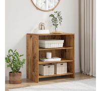 JHQHSM Credenza in legno anticato 70 x 41 x 75 cm, materiale in legno con tre grandi ripiani per spazio e presentazione in sala da pranzo o soggiorno, struttura robusta e superficie strutturata