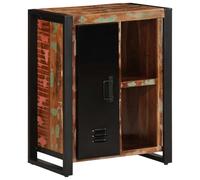 JHQHSM Credenza in legno massiccio, 55 x 35 x 70 cm, multicolore con spazio e ante - Robusto pezzo di arredamento in legno di teak riciclato, legno di pino di mango e faggio - Design senza tempo