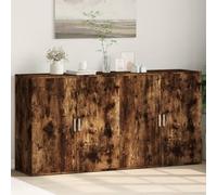 JHQHSM Credenze moderne, 2 pezzi, affumicatura 79 x 38 x 80 cm, materiale in legno con spazio di archiviazione, armadi durevoli per soggiorno e ufficio, superficie resistente all'umidità, stabile