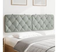 JHQHSM Cuscino testiera grigio chiaro 160 cm velluto con imbottitura in schiuma per supporto schiena, sollevamento rombi e chiusura lampo, fissaggio a parete con cinghie, strisce LED