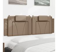 JHQHSM Cuscino Testiera in Similpelle Cappuccino 160 cm per Letto, Supporto Schienale Morbido con Imbottitura in Schiuma, Design Pratico per Installazione a Parete o su Testata,