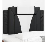 JHQHSM Cuscino Testiera in Similpelle Nero e Bianco 90 cm per Letti con Supporto Schienale Morbido e Installazione Versatile, Cuscino per Testata Letto con Chiusure a Strappo