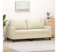 JHQHSM Divano a 2 posti, color crema, 140 cm, in similpelle, design moderno, struttura in metallo resistente, con imbottitura spessa, resistente allo sporco, look lussuoso, robusto, per soggiorno