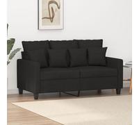 JHQHSM Divano a 2 posti, colore nero, 120 cm, in tessuto dal design moderno, comodo, durevole, robusto telaio in metallo, seduta imbottita, traspirante, stabile soggiorno