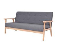 JHQHSM Divano a tre posti grigio scuro in tessuto dal design scandinavo. Comodo mobile imbottito con rivestimento in poliestere e telaio in legno massiccio per un'ergonomia e una durata ottimali