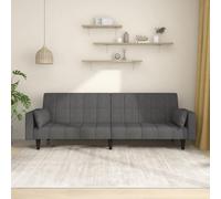 JHQHSM Divano letto 2 posti con 2 cuscini in tessuto grigio scuro - 2 in 1 funzionale per la notte degli ospiti, schienale regolabile, morbido tessuto traspirante, robusto