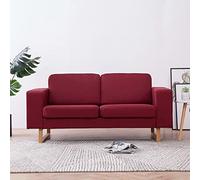 JHQHSM Elegante divano a 2 posti in tessuto rosso vinaccia con ampia seduta e cuscini imbottiti spessi per il massimo comfort di seduta, rivestimento resistente rimovibile e lavabile in lavatrice