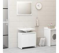 JHQHSM Elegante set di mobili da bagno in legno bianco con specchio e armadio per spazio aggiuntivo, 1 scomparto e 2 ante, design durevole, facile da pulire, perfetto per il bagno