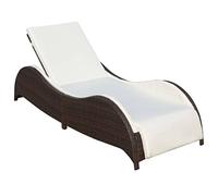 JHQHSM Lettino Prendisole con Cuscino, Lettini da piscina Sdraio da giardino Lettino da Spiaggia Sedia a Sdraio Adatto per Patio Piscina Spiaggia Giardino Bordo piscina in Polyrattan Marrone