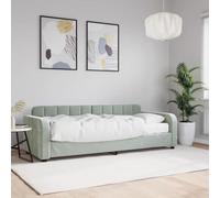 JHQHSM Letto con materasso grigio chiaro, 80 x 200 cm, in velluto, divano letto 2 in 1 come divano e letto, comodo materasso in schiuma per un comfort ottimale, morbido rivestimento in velluto su